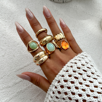 Ευρώπη και Ηνωμένες Πολιτείες διασυνοριακή κοσμηματοποιία εξειδικευμένη μόδα ένθετο ακρυλικό δαχτυλίδι άνοιγμα ακανόνιστο μοτίβο αγγίγματος δαχτυλίδι δάχτυλο