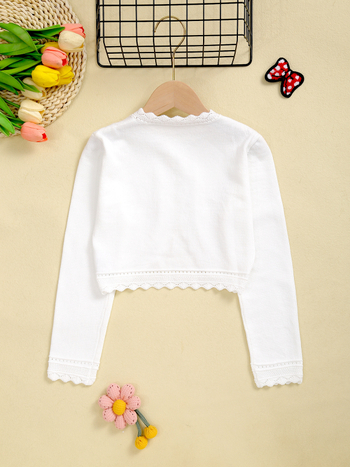 2025 Novi europski i američki stil prekogranični vrući prodavani elegantni pleteni kardigan za djevojčice za proljeće i ljeto, rt, slatka gornja odjeća