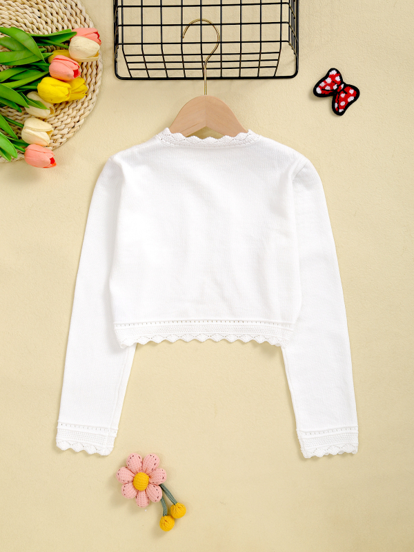 2025 Novi europski i američki stil prekogranični vrući prodavani elegantni pleteni kardigan za djevojčice za proljeće i ljeto, rt, slatka gornja odjeća