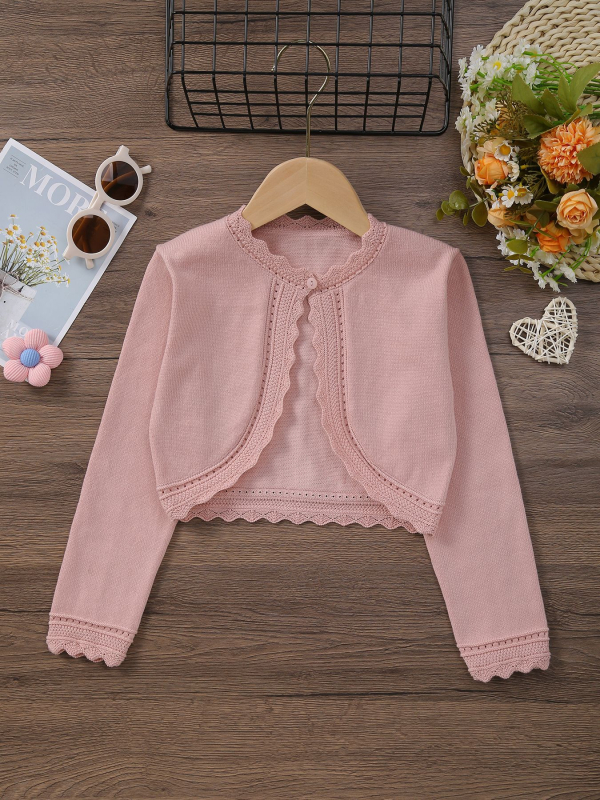 2025 Novi europski i američki stil prekogranični vrući prodavani elegantni pleteni kardigan za djevojčice za proljeće i ljeto, rt, slatka gornja odjeća