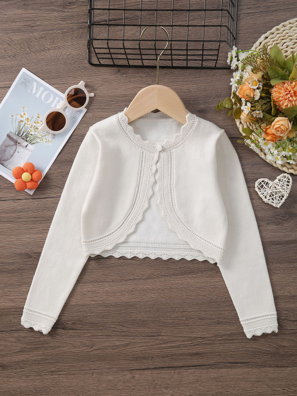 2025 Novi europski i američki stil prekogranični vrući prodavani elegantni pleteni kardigan za djevojčice za proljeće i ljeto, rt, slatka gornja odjeća
