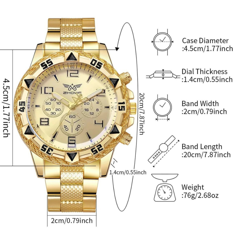 Ceas cuarț pentru bărbați, din oțel albastru, cu trei ochi, în stoc, cu explozii en-gros, comerț exterior nou 2024