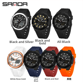 Sanda populaarne kell veekindel suveaja 4-grupiline äratuskell digitaalkell edasilükkamise multifunktsionaalne loenduriga spordikell