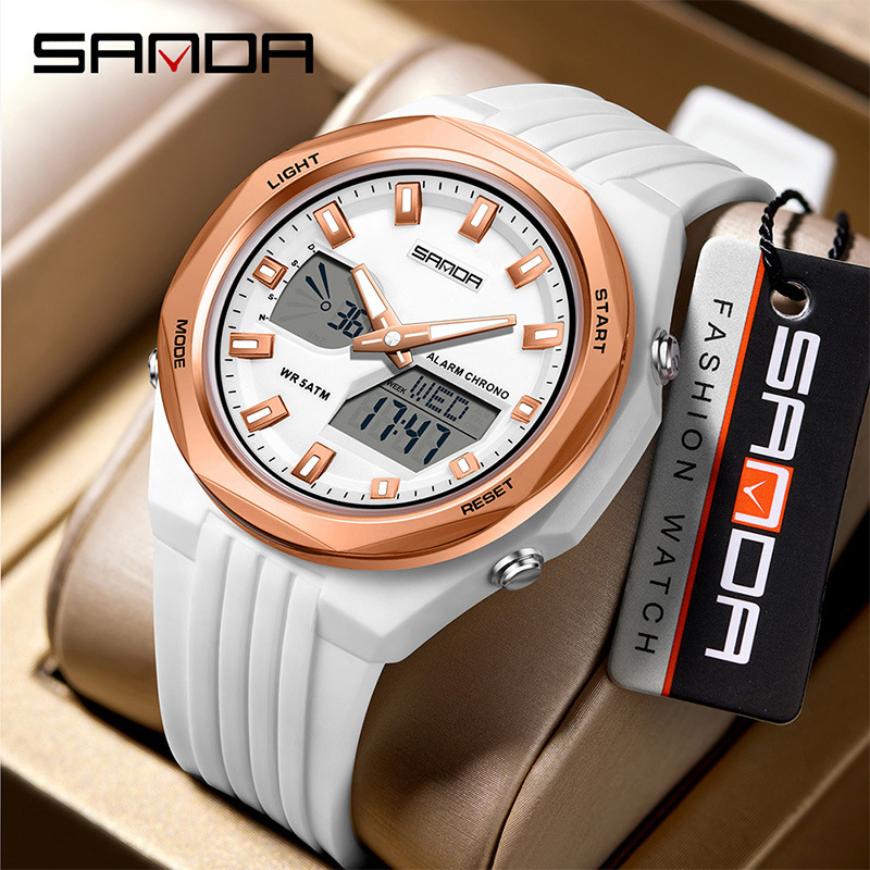 Sanda Popular Watch Impermeabil Vară Ora Ceas Deșteptător 4 Grupuri Ceas Digital Snooze Multifuncțional Countdown Sport Watch