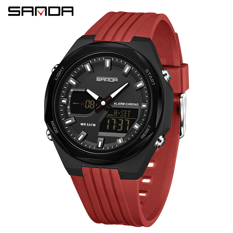 Sanda Popular Watch Impermeabil Vară Ora Ceas Deșteptător 4 Grupuri Ceas Digital Snooze Multifuncțional Countdown Sport Watch