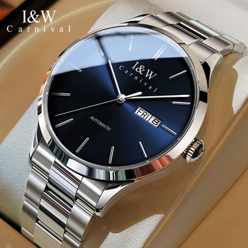 I&W Carnival imporditud Jaapani mehhanismiga automaatne mehaaniline käekell, meeste ärikellade disain ja eritellimusel töötlemine