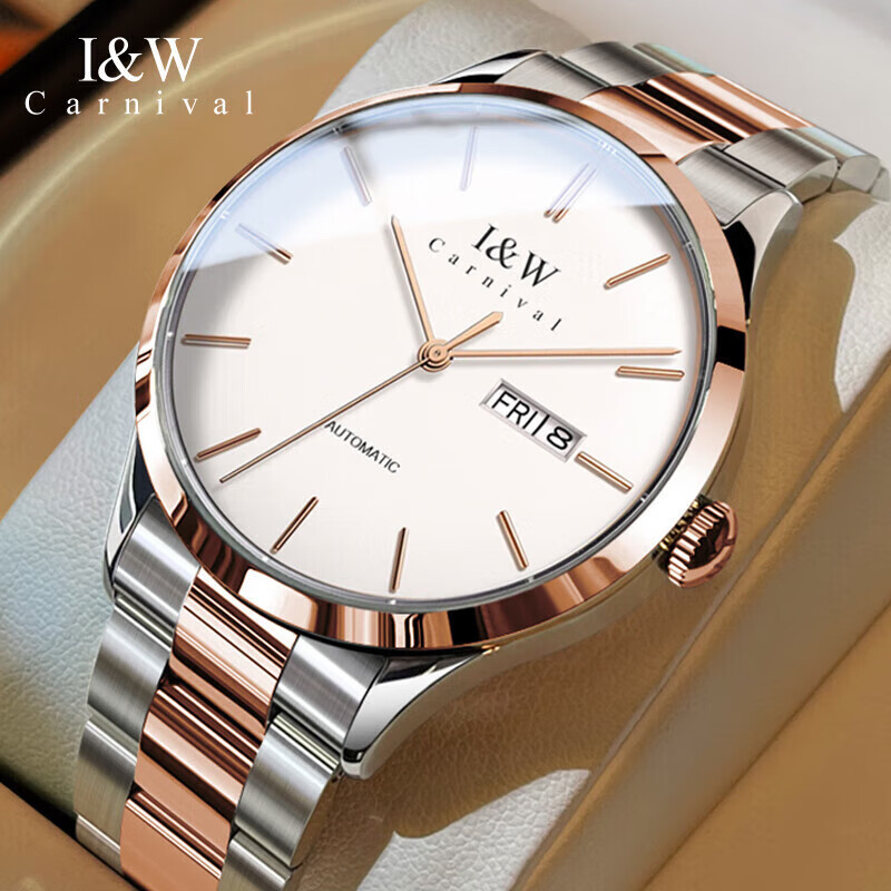 I&W Carnival imporditud Jaapani mehhanismiga automaatne mehaaniline käekell, meeste ärikellade disain ja eritellimusel töötlemine