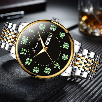 Ψηφιακό ρολόι ανδρών με μεγάλο καντράν, χαλαζία, συμπαγές λουράκι, γερασμένο ρολόι καρπού, ατσάλινο λουράκι, κινέζικο και αγγλικό διπλό ημερολόγιο, αδιάβροχο