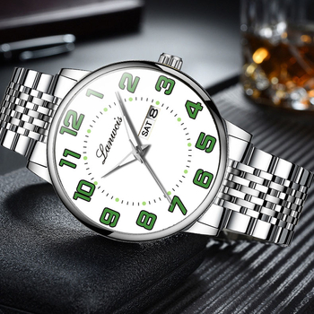 Ψηφιακό ρολόι ανδρών με μεγάλο καντράν, χαλαζία, συμπαγές λουράκι, γερασμένο ρολόι καρπού, ατσάλινο λουράκι, κινέζικο και αγγλικό διπλό ημερολόγιο, αδιάβροχο