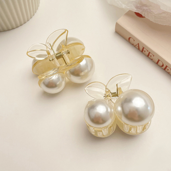 Γυναικεία φουρκέτα με μισή λαβή για το πίσω μέρος του κεφαλιού, μικρή φουρκέτα για το καλοκαίρι, με φράντζα, με μαργαριτάρι και μικρό γρανάζι, 2024, νέα κλιπ κεφαλής