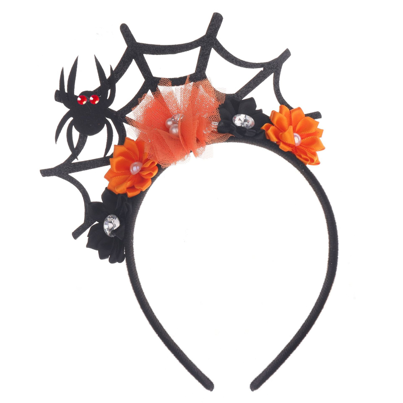 Halloweenská vtipná čelenka, pavučina, stereo dekoratívna čelenka, duch, festival Halloween, malý pavúk, výrobca šperkov, kreslený film