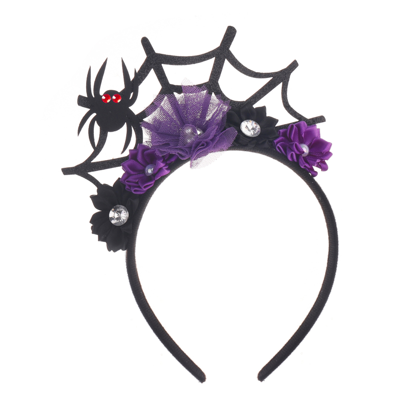 Halloweenská vtipná čelenka, pavučina, stereo dekoratívna čelenka, duch, festival Halloween, malý pavúk, výrobca šperkov, kreslený film