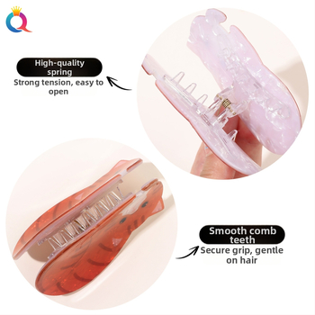 Qiyue Cross-Border Cute Kitten Hair Clip High-End Acrylic Hair Clip Shark Accessories Yiwu Hair Accessories Grab Clip Χονδρική