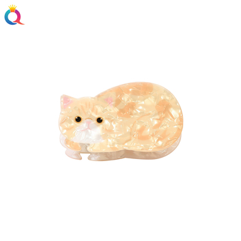 Qiyue Cross-Border Cute Kitten Hair Clip High-End Acrylic Hair Clip Shark Accessories Yiwu Hair Accessories Grab Clip Χονδρική