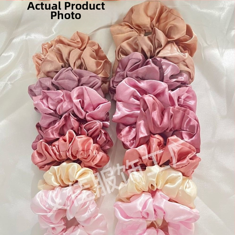 Трансгранични експлозии на Amazon, комплект от 16 едноцветни костюма за коса с пръстени, подходящи за дамско еластично холографско въже за опашка