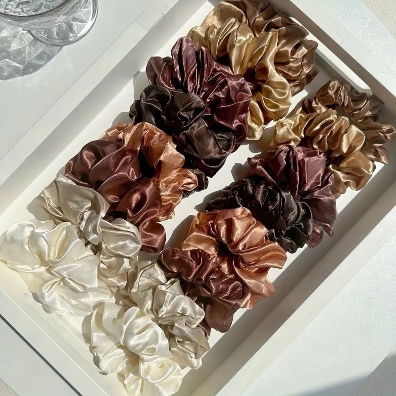 Piiriülene Amazon plahvatuste komplekt 16 ühevärvilist juukserõngast, mis sobivad naistele elastse holograafilise hobusesaba köiega