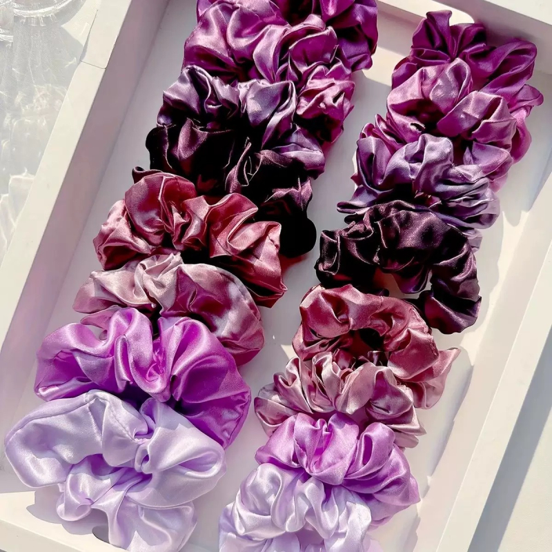 Piiriülene Amazon plahvatuste komplekt 16 ühevärvilist juukserõngast, mis sobivad naistele elastse holograafilise hobusesaba köiega