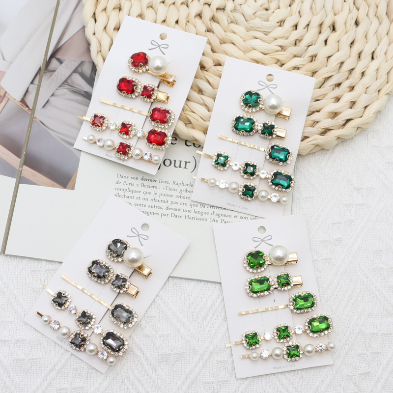 Tehase otsetarnimine retro supervälk smaragdrohelise rhinestone juuksenõel super haldjas külgklamber juuksenõel tukk pardilindi klamber