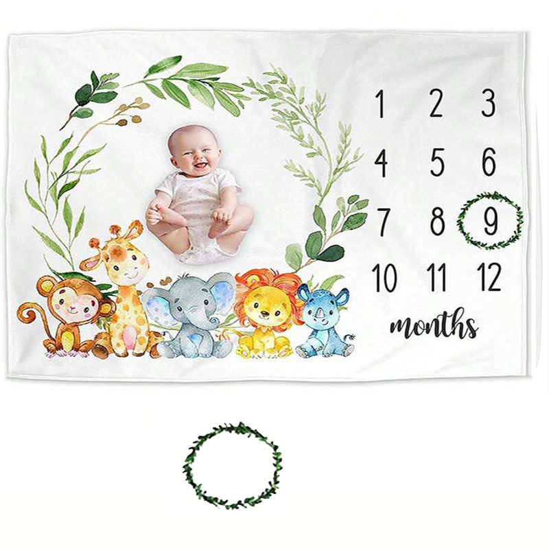 Beebi verstaposti flanelltekk raamiga Beebifotograafia fototekk Beebi kasvu mälestustekk fotorekvisiidid