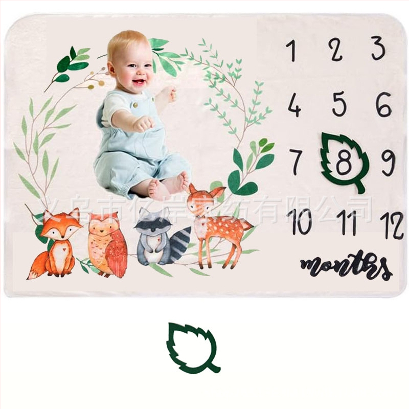 Beebi verstaposti flanelltekk raamiga Beebifotograafia fototekk Beebi kasvu mälestustekk fotorekvisiidid