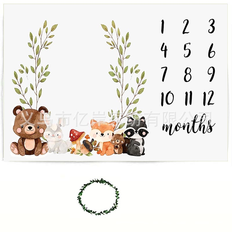 Beebi verstaposti flanelltekk raamiga Beebifotograafia fototekk Beebi kasvu mälestustekk fotorekvisiidid