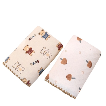 Grynos medvilnės A klasės kūdikių ir mažylių antklodė, dvisluoksnė marlės raukšlėto audinio užvalkalas, maža darželinukų antklodė, mielas animacinių filmukų raštas antklodė