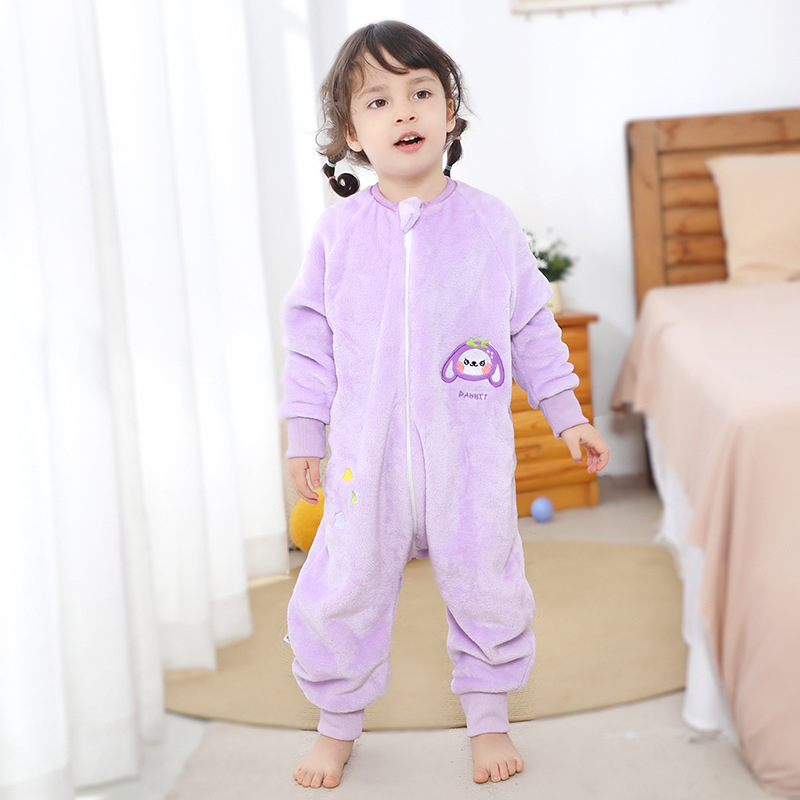 MICHLEY Nový jarný a jesenný flanelový spací vak triedy A Detské pyžamá, cezhraničný detský spací vak s overalom