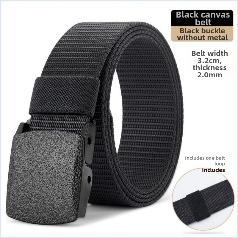 Korejiešu stila moderna ikdienas audekla josta ar gludu sprādzi, vīriešu ikdienas universāla studentu audekla josta ar plastmasas tērauda sprādzi