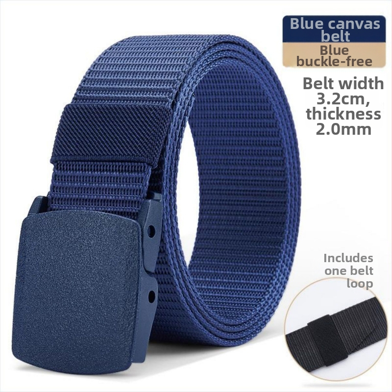 Korejiešu stila moderna ikdienas audekla josta ar gludu sprādzi, vīriešu ikdienas universāla studentu audekla josta ar plastmasas tērauda sprādzi