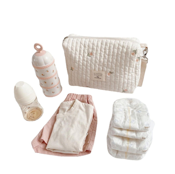 Korea Ins stiilis tikitud karuga tepitud lapsevankri riputuskott lukuga hoiukott emmekott emale ja beebile mähkmekott