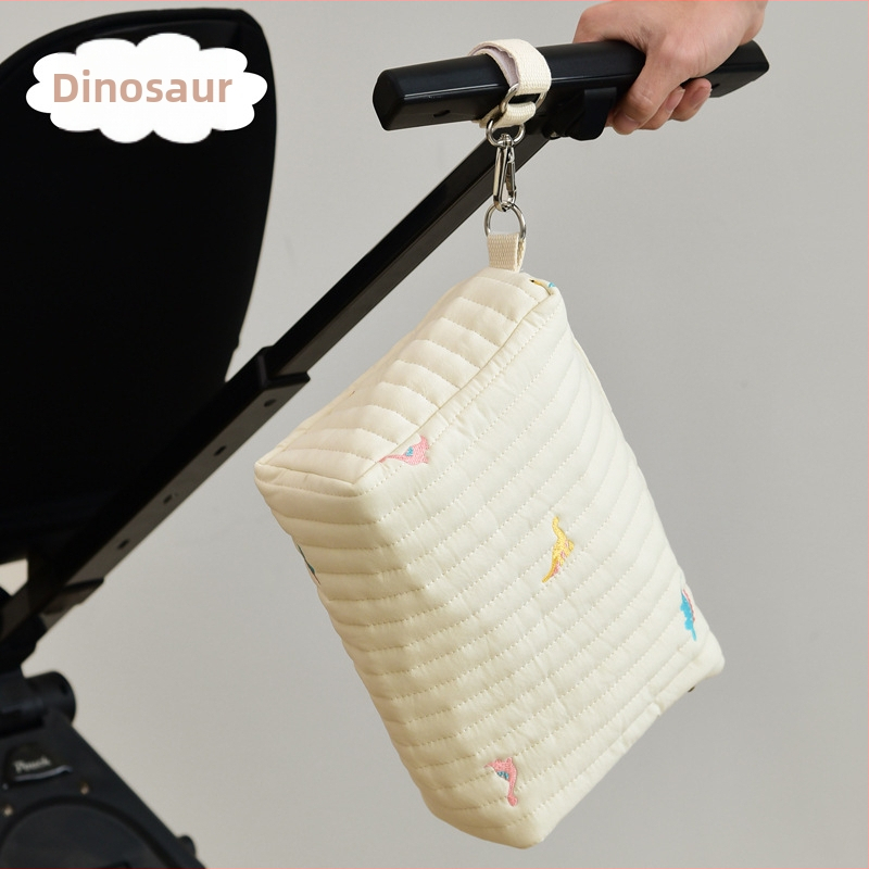 Korea Ins stiilis tikitud karuga tepitud lapsevankri riputuskott lukuga hoiukott emmekott emale ja beebile mähkmekott