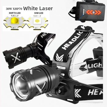 „Star Warrior“ tarpvalstybinis naujas baltos spalvos lazerinis stiprios šviesos priekinis žibintas, teleskopinis priartinimo tipo C įkrovimas, P70 priekinis žibintas, žibintuvėlis