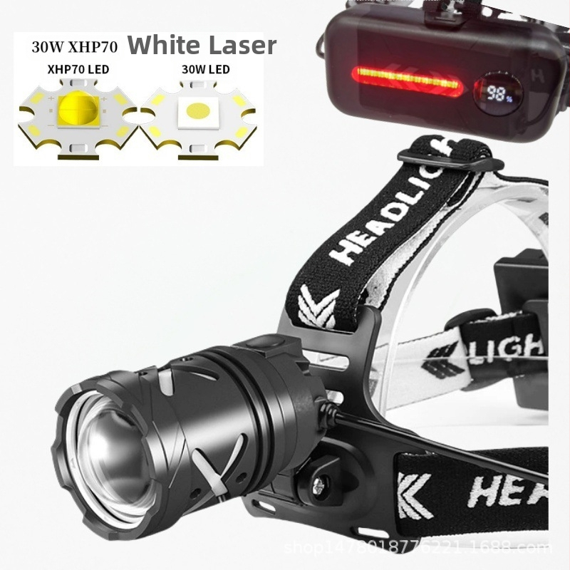 Star Warrior, нов, бял лазерен челник със силна светлина, телескопичен, с приближение, зареждане тип c, P70, фенерче