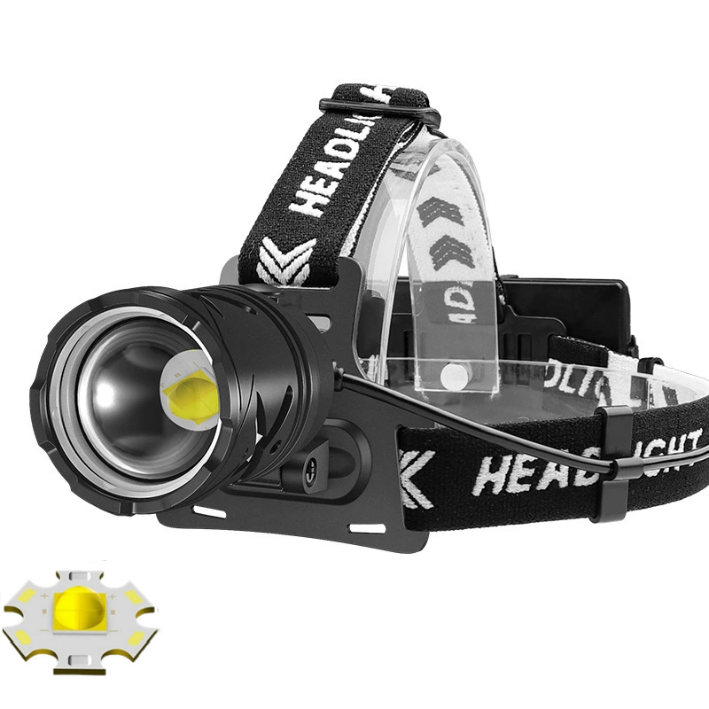 „Star Warrior“ tarpvalstybinis naujas baltos spalvos lazerinis stiprios šviesos priekinis žibintas, teleskopinis priartinimo tipo C įkrovimas, P70 priekinis žibintas, žibintuvėlis