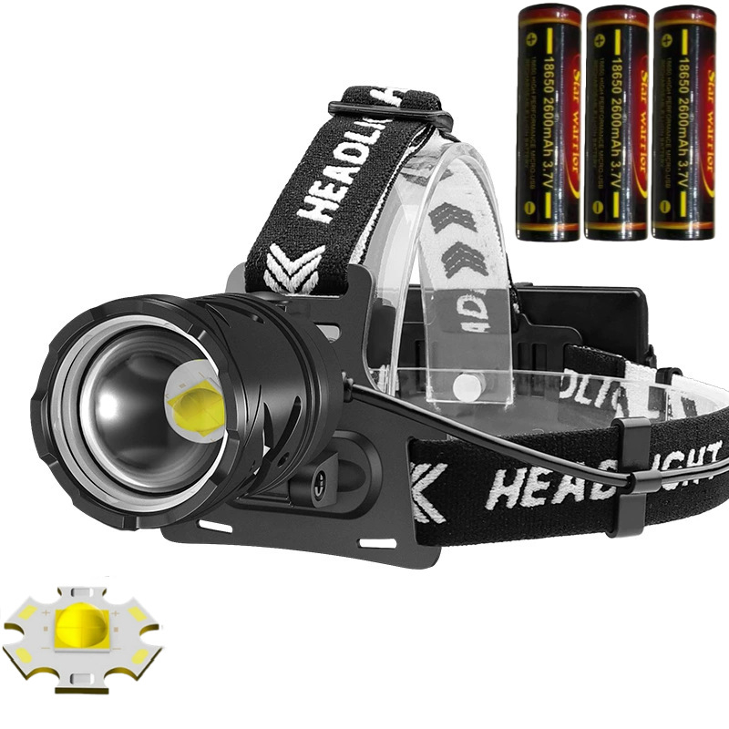 „Star Warrior“ tarpvalstybinis naujas baltos spalvos lazerinis stiprios šviesos priekinis žibintas, teleskopinis priartinimo tipo C įkrovimas, P70 priekinis žibintas, žibintuvėlis