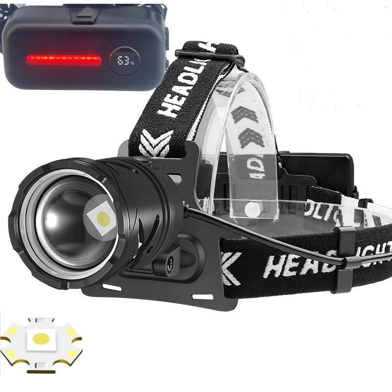 „Star Warrior“ tarpvalstybinis naujas baltos spalvos lazerinis stiprios šviesos priekinis žibintas, teleskopinis priartinimo tipo C įkrovimas, P70 priekinis žibintas, žibintuvėlis