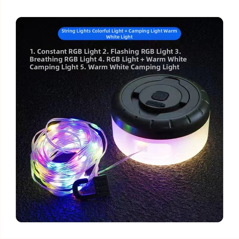 Външна лента за измерване на тегло 4 в 1, къмпинг светлина, презареждаща се, водоустойчива, преносима, за къмпинг на открито, с ролетка