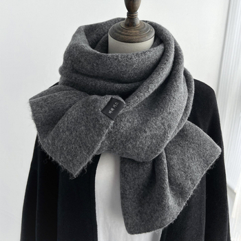 Плътен цвят мек лепкав ориз бял шал за момичета зима корейски стил тъмносив двойки зимен удебелен топъл шал за мъже