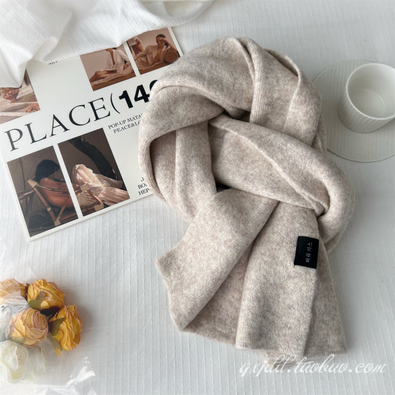 Плътен цвят мек лепкав ориз бял шал за момичета зима корейски стил тъмносив двойки зимен удебелен топъл шал за мъже