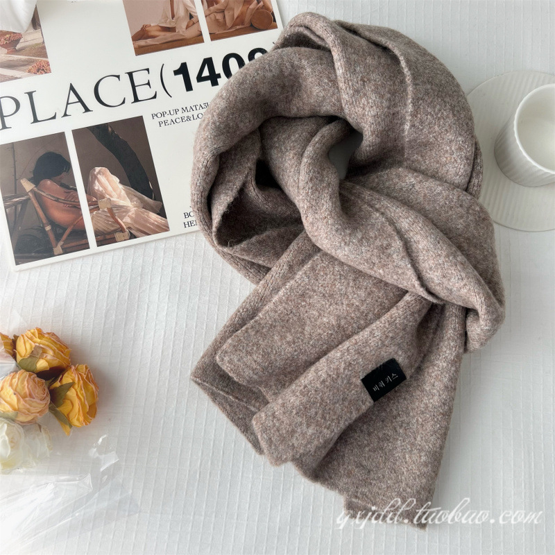 Плътен цвят мек лепкав ориз бял шал за момичета зима корейски стил тъмносив двойки зимен удебелен топъл шал за мъже