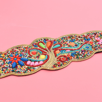 Suvine Hani dünastia vöökaunistuste etnilise stiili värviline türkiissinine lai vöö käsitsi valmistatud elastne elastne vöö Xinjiangi