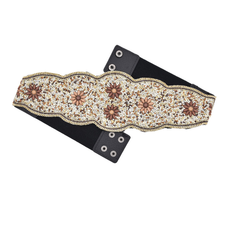 Suvine Hani dünastia vöökaunistuste etnilise stiili värviline türkiissinine lai vöö käsitsi valmistatud elastne elastne vöö Xinjiangi