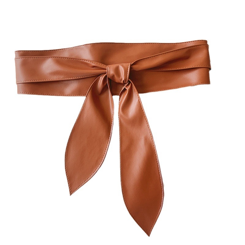 Europietiškos ir amerikietiškos mados platus PU diržas moteriškas paltas dekoratyviniu raišteliais su juosmeniu, aptemptas juosmuo su suknele [karštas išpardavimas tarpvalstybiniu mastu]