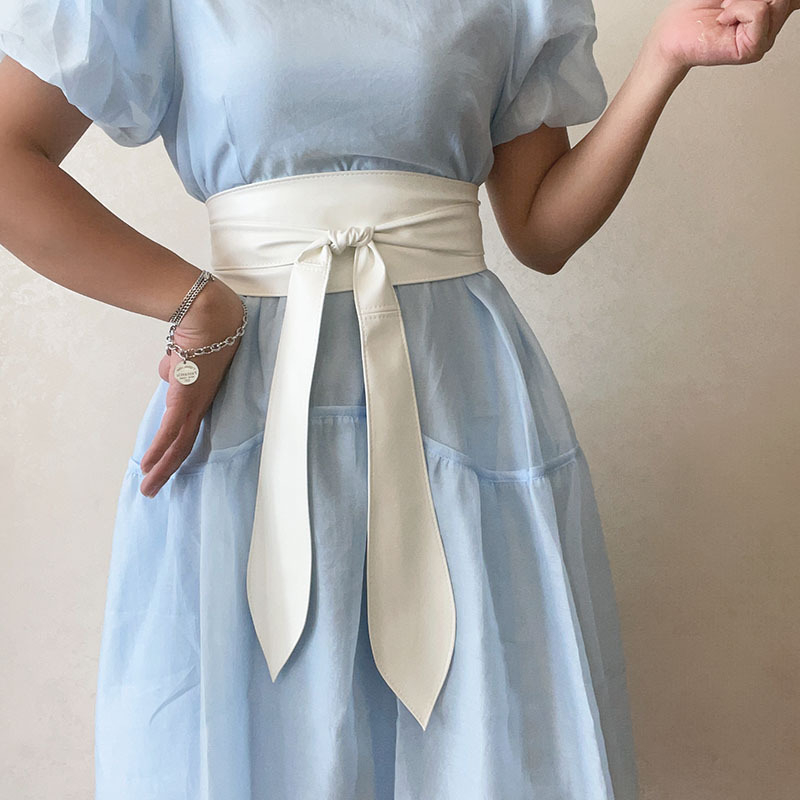 Europietiškos ir amerikietiškos mados platus PU diržas moteriškas paltas dekoratyviniu raišteliais su juosmeniu, aptemptas juosmuo su suknele [karštas išpardavimas tarpvalstybiniu mastu]