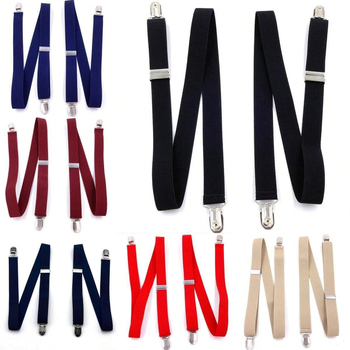 Moteriškos 2,5 cm ilgio, vienspalvės, reguliuojamo ilgio, elastinės petnešos su 4 segtukais.