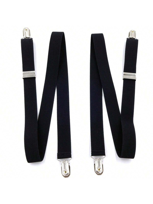 Moteriškos 2,5 cm ilgio, vienspalvės, reguliuojamo ilgio, elastinės petnešos su 4 segtukais.