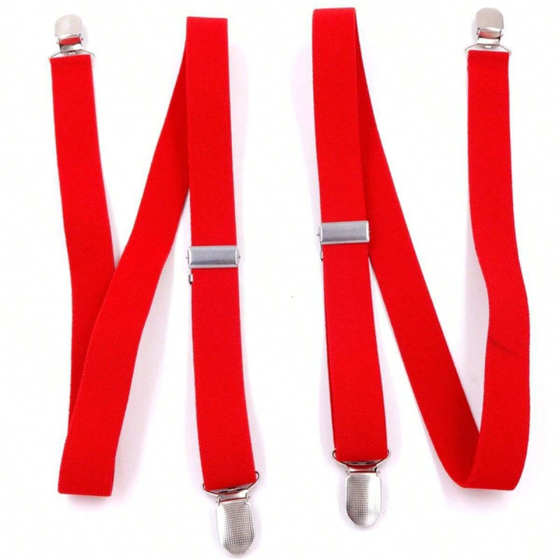 Moteriškos 2,5 cm ilgio, vienspalvės, reguliuojamo ilgio, elastinės petnešos su 4 segtukais.