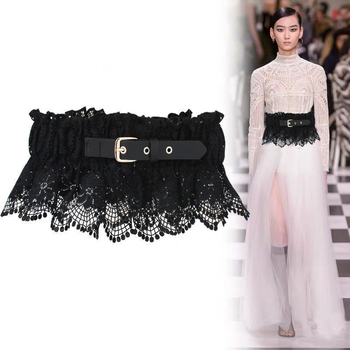 Φούστα Ζώνη 2021 Άνοιξη Νέα Μόδα Δαντέλα Μέση Κάλυμμα Ελαστικό Φόρεμα με Φαρδιά Μέση Πουκάμισο Διαδίκτυο Μαλλιά Διασημοτήτων