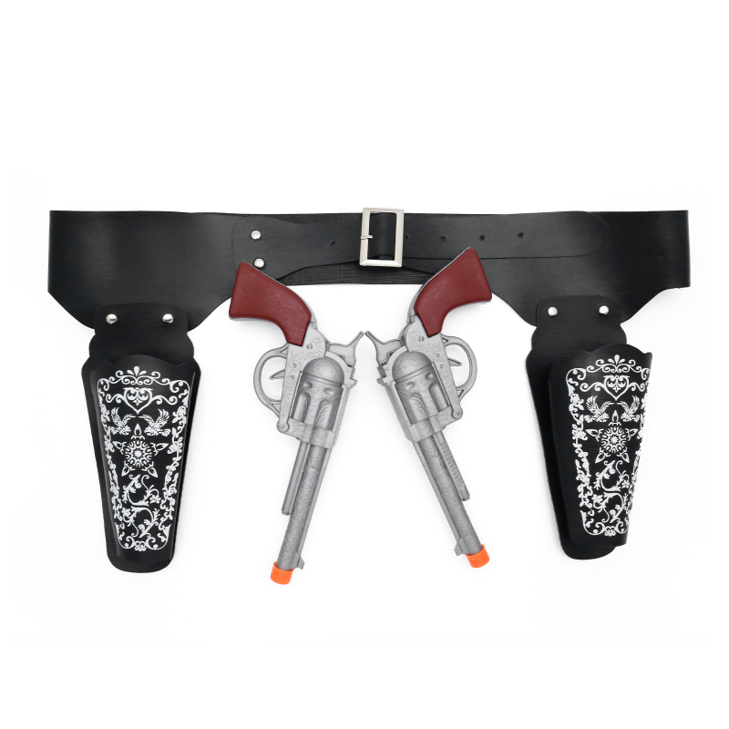 Piiriülene keskaegne vesterni teksariidest kabuurimüts mängurelvavöö kauboi relvakabuur