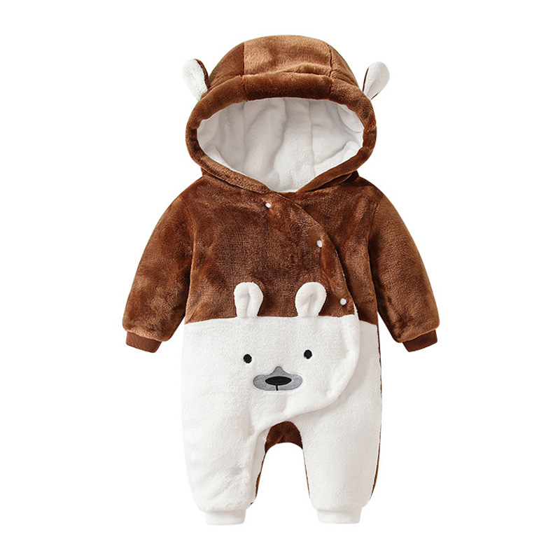 Παιδικά Ρούχα με Βαμβάκι, Χειμερινή Φόρμα Μωρού από Καπιτονέ Φανέλα, Χειμερινά Ρούχα για Νεογέννητα για Μωρά, Ζεστά Ρούχα με Μακρυμάνικα